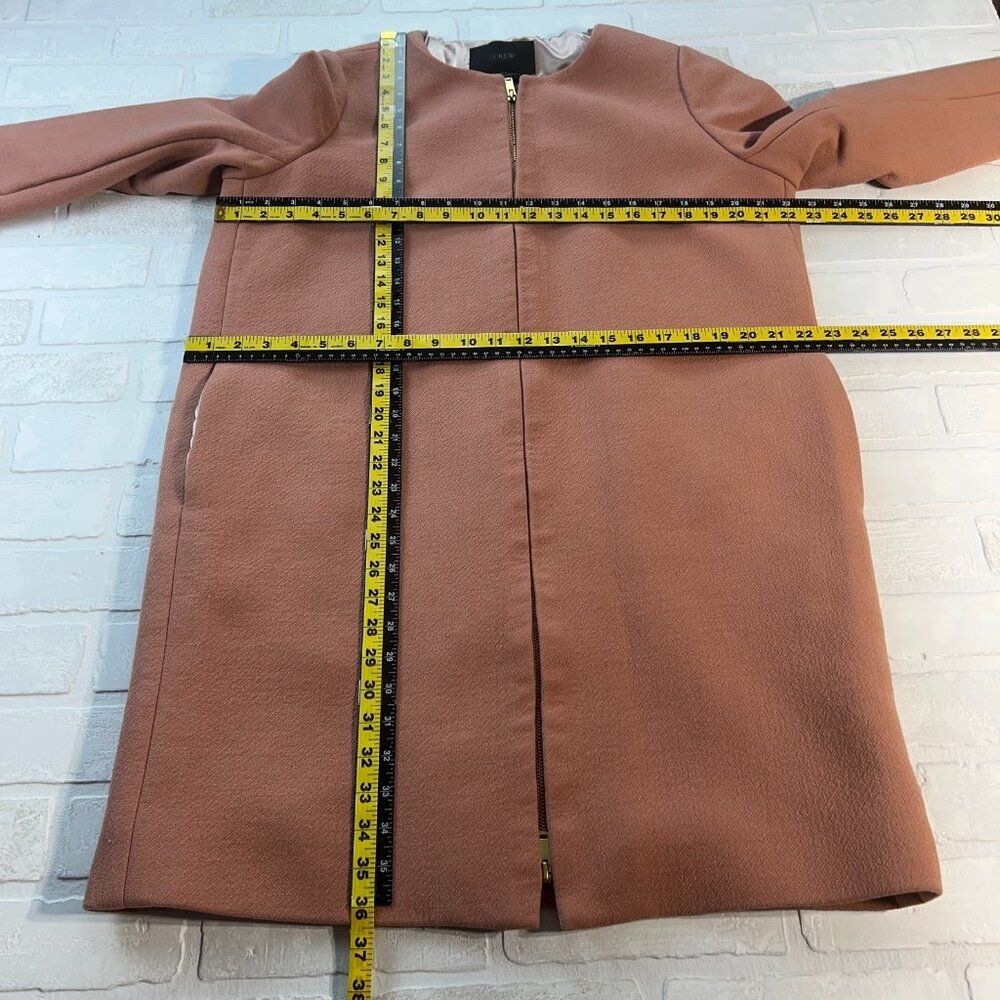 J.‎ Crew Double Cloth Collarless Coat Jacket Womens 14 Mauve Wool Preppy Italy - Picture 2 of 16